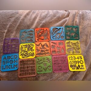 Tupperware stencils from the 80’s. 14 various designs.